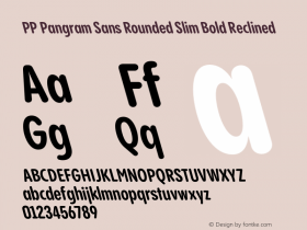 PP Pangram Sans Rounded Slim Bold Reclined Version 1.100 | FøM fixed图片样张