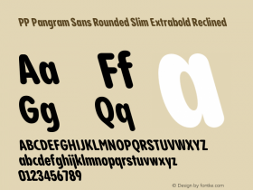 PP Pangram Sans Rounded Slim Extrabold Reclined Version 1.100 | FøM fixed图片样张