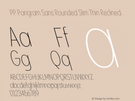 PP Pangram Sans Rounded Slim Thin Reclined Version 1.100 | FøM fixed图片样张