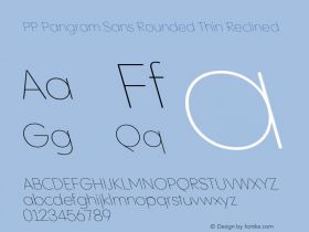 PP Pangram Sans Rounded Thin Reclined Version 1.100 | FøM fixed图片样张