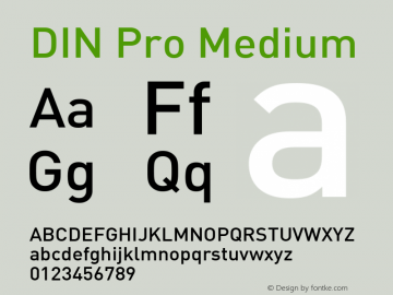 DIN Pro Medium Version 7.601, build 1030, FoPs, FL 5.04图片样张