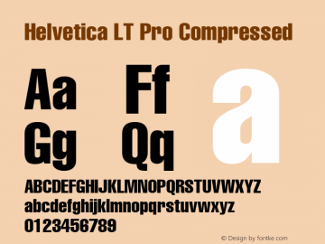 Helvetica LT Pro Compressed Version 1.00 Build 1000图片样张