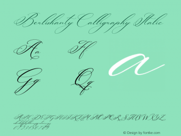 Berlishanty Calligraphy Italic Version 1.00;July 17, 2021;FontCreator 13.0.0.2683 64-bit图片样张