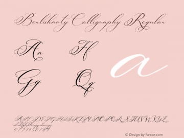 Berlishanty Calligraphy Version 1.00;July 17, 2021;FontCreator 13.0.0.2683 64-bit图片样张