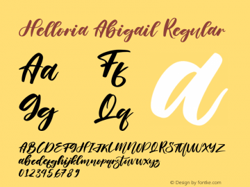 Helloria Abigail Version 1.00;July 16, 2021;FontCreator 13.0.0.2683 64-bit图片样张