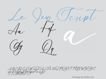 Le Jour Script Version 1.00;August 14, 2019;FontCreator 11.5.0.2430 64-bit图片样张