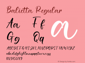 Balietta Version 1.00;June 27, 2021;FontCreator 13.0.0.2683 64-bit图片样张