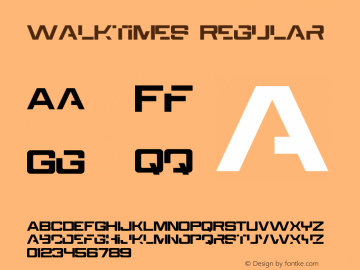 Walktimes Version 1.00;July 13, 2021;FontCreator 13.0.0.2683 64-bit图片样张