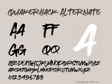 Quakerhack Alternate Version 1.00;June 27, 2021;FontCreator 13.0.0.2683 64-bit图片样张