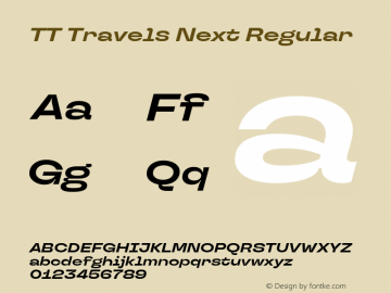 TT Travels Next Bold Italic Version 1.00图片样张