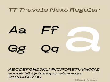TT Travels Next DemiBold Italic Version 1.00图片样张