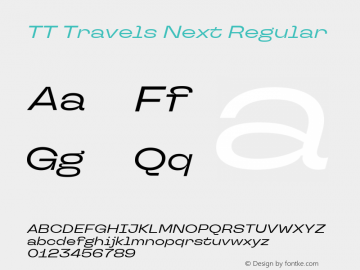 TT Travels Next Medium Italic Version 1.00图片样张