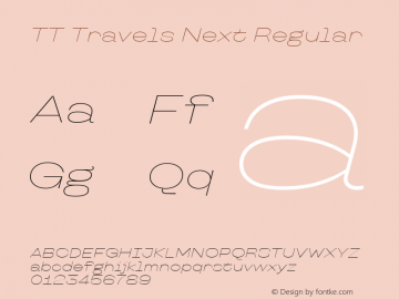 TT Travels Next Thin Italic Version 1.00图片样张