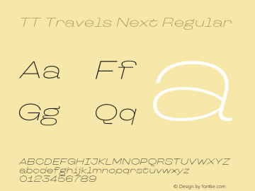 TT Travels Next XLight Italic Version 1.00图片样张