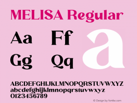 MELISA Version 1.00;June 28, 2021;FontCreator 13.0.0.2683 64-bit图片样张