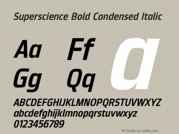 Superscience-BoldCondIta Version 1.000图片样张