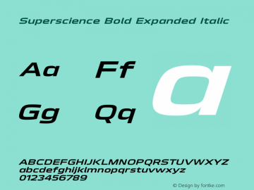 Superscience-BoldExpIta Version 1.000图片样张