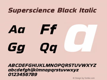 Superscience-BlackItalic Version 1.000图片样张