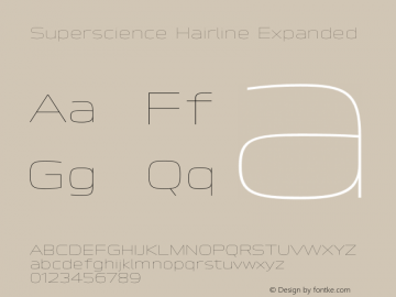 Superscience-HairlineExpanded Version 1.000图片样张