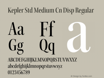 Kepler Std Medium Cn Disp Regular Version 2.020;PS 2.000;hotconv 1.0.51;makeotf.lib2.0.18671图片样张