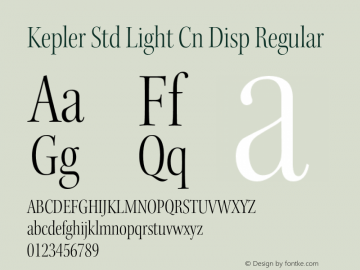 Kepler Std Light Cn Disp Regular Version 1.009;PS 001.000;Core 1.0.38;makeotf.lib1.6.5960图片样张