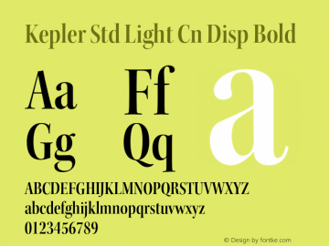 Kepler Std Light Cn Disp Bold Version 1.009;PS 001.000;Core 1.0.38;makeotf.lib1.6.5960图片样张