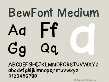BewFont Version 001.000图片样张