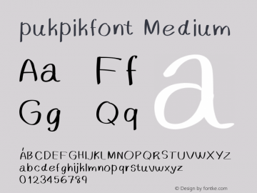 pukpikfont Version 001.000图片样张