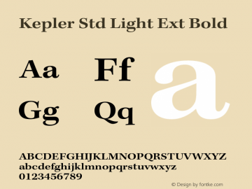 Kepler Std Light Ext Bold Version 1.009;PS 001.000;Core 1.0.38;makeotf.lib1.6.5960图片样张