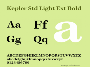 Kepler Std Light Ext Bold Version 1.009;PS 001.000;Core 1.0.38;makeotf.lib1.6.5960图片样张