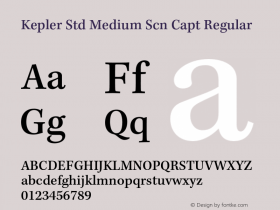 Kepler Std Medium Scn Capt Regular Version 2.020;PS 2.000;hotconv 1.0.51;makeotf.lib2.0.18671 Font Sample