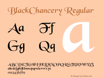 BlackChancery Regular Altsys Metamorphosis:4/30/93 Font Sample