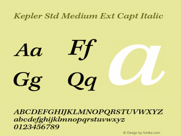 Kepler Std Medium Ext Capt Italic Version 1.009;PS 001.000;Core 1.0.38;makeotf.lib1.6.5960 Font Sample