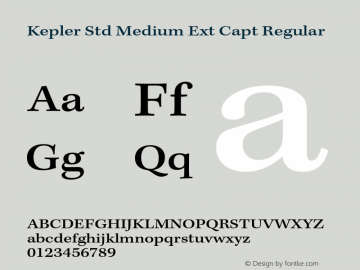 Kepler Std Medium Ext Capt Regular Version 2.020;PS 2.000;hotconv 1.0.51;makeotf.lib2.0.18671 Font Sample