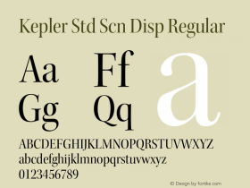 Kepler Std Scn Disp Regular Version 1.009;PS 001.000;Core 1.0.38;makeotf.lib1.6.5960 Font Sample