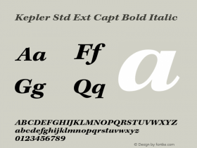Kepler Std Ext Capt Bold Italic Version 1.009;PS 001.000;Core 1.0.38;makeotf.lib1.6.5960图片样张
