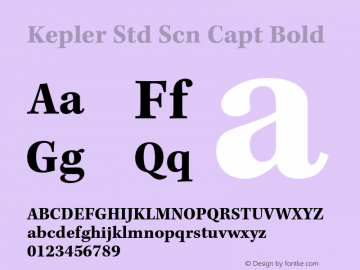 Kepler Std Scn Capt Bold Version 1.009;PS 001.000;Core 1.0.38;makeotf.lib1.6.5960图片样张