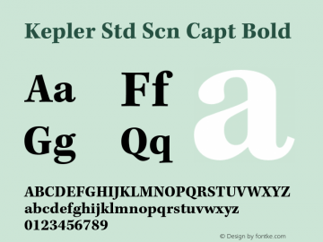 Kepler Std Scn Capt Bold Version 2.020;PS 2.000;hotconv 1.0.51;makeotf.lib2.0.18671 Font Sample