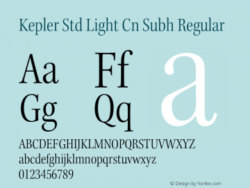 Kepler Std Light Cn Subh Regular Version 2.020;PS 2.000;hotconv 1.0.51;makeotf.lib2.0.18671 Font Sample