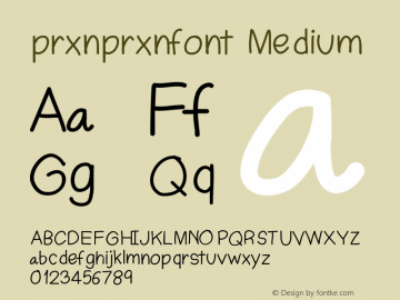 prxnprxnfont Version 001.000图片样张