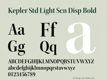 Kepler Std Light Scn Disp Bold Version 1.009;PS 001.000;Core 1.0.38;makeotf.lib1.6.5960图片样张