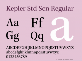 Kepler Std Scn Regular Version 1.009;PS 001.000;Core 1.0.38;makeotf.lib1.6.5960 Font Sample