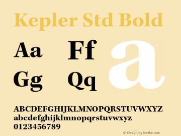 Kepler Std Bold Version 1.009;PS 001.000;Core 1.0.38;makeotf.lib1.6.5960图片样张