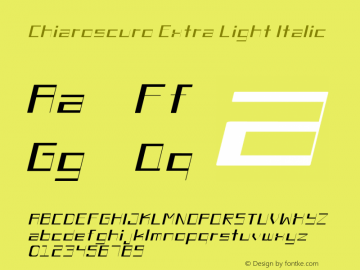 Chiaroscuro-ExtraLightItalic Version 1.000图片样张