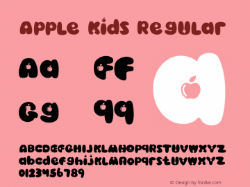 Apple Kids Version 1.00;October 17, 2020;FontCreator 13.0.0.2683 64-bit图片样张