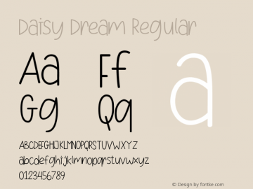 Daisy Dream Version 1.00;October 18, 2020;FontCreator 13.0.0.2683 64-bit图片样张