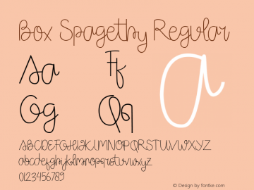 Box Spagethy Version 1.00;November 26, 2020;FontCreator 12.0.0.2563 64-bit图片样张