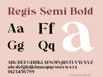 Regis Semi Bold Version 1.000图片样张