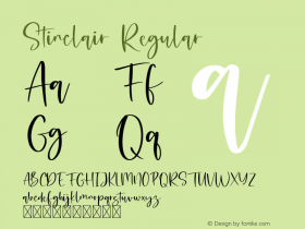 Stinclair Version 1.006;Fontself Maker 3.5.4图片样张