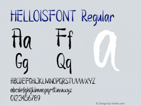 HELLOISFONT Version 1.00;January 11, 2021;FontCreator 12.0.0.2525 64-bit图片样张